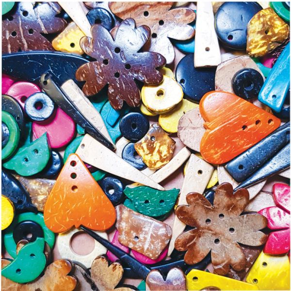 Coconut Assorted Shapes Coloured (250g)