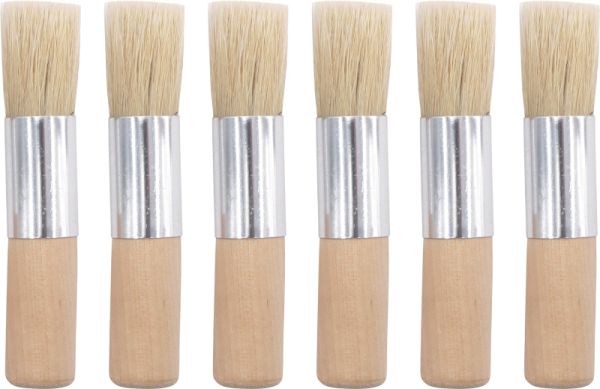 Wooden Brushes 18mm 6 pcs